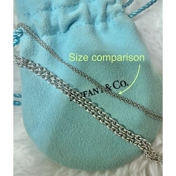 RARE Tiffany & Co. Large 3 mm Round Link Chain Necklace 16” Sterling Silver 925 - Picture 1 of 8